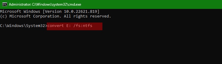 Convert FIle System E