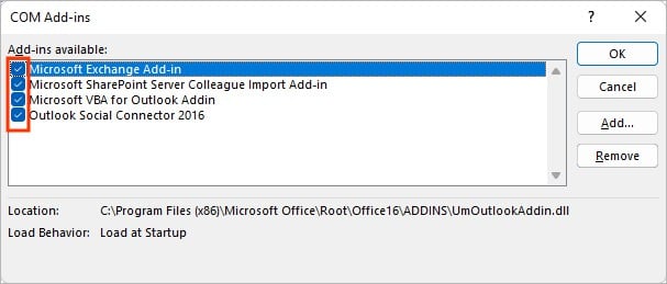Disable-Add-ins-Outlook