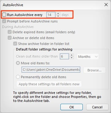 Disable-Autoarchive-settings