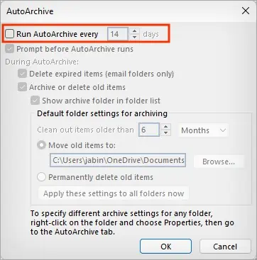 Disable-Autoarchive-settings