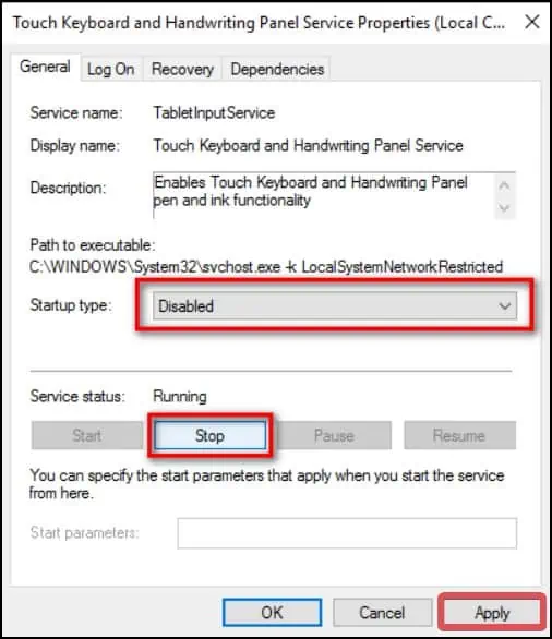 Disbale-touch-keyboard-services