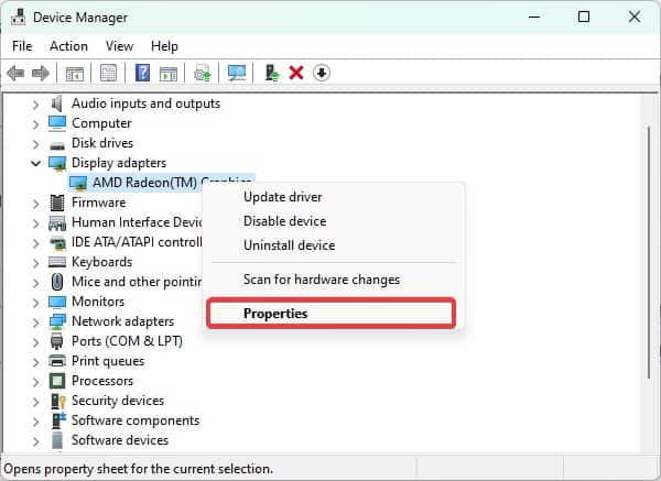 Driver properties
