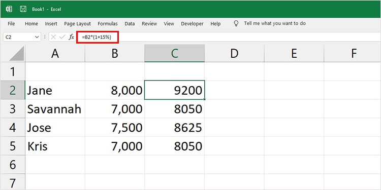How to Percentage Formula in Excel 6 Increase amount by percent Excel