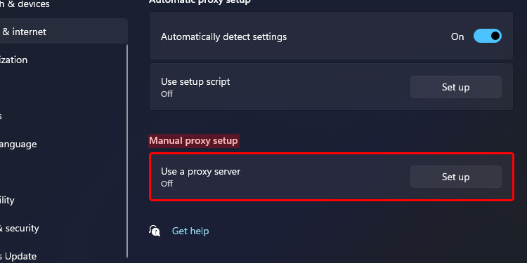Manual-Proxy-setup