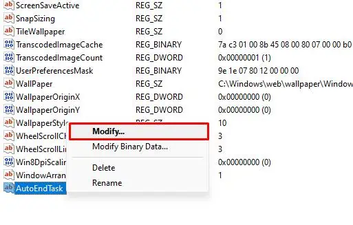 Modify-autoendtask