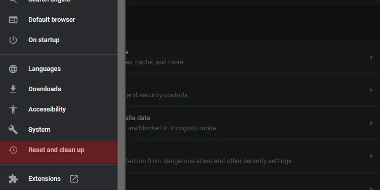 How to Fix "Not Enough Memory to Open This Page" on Google Chrome 20 Navigate-to-the-Reset-and-Clean-Up-option-from-the-left-panel.