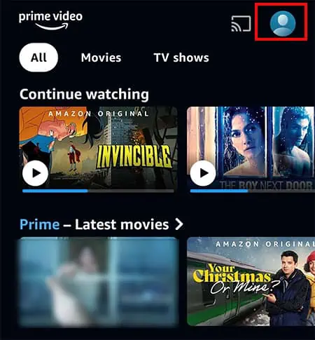 How to Remove Video From Continue Watching on Amazon Prime? 15 Navigate-to-your-Profile-icon-4