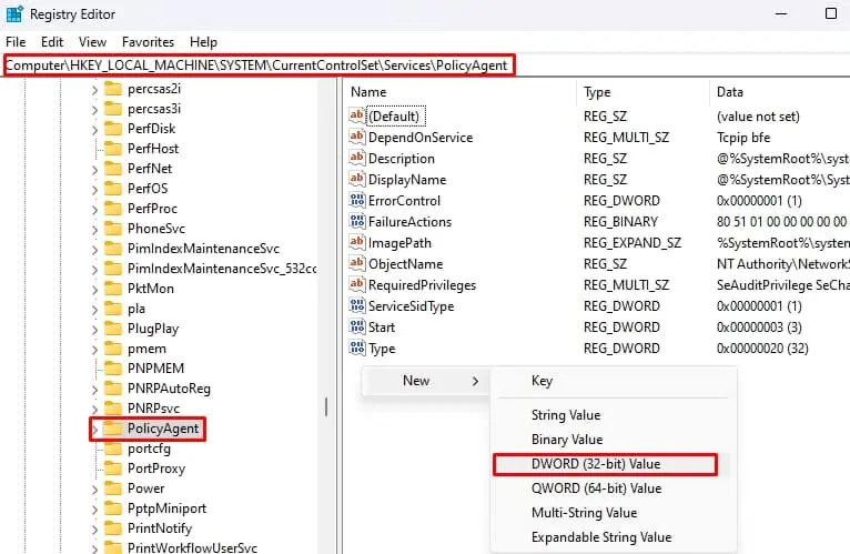 Fix: The L2TP Connection Attempt Failed Because the Security Layer Encountered a Processing Error 25 New-Dword-value
