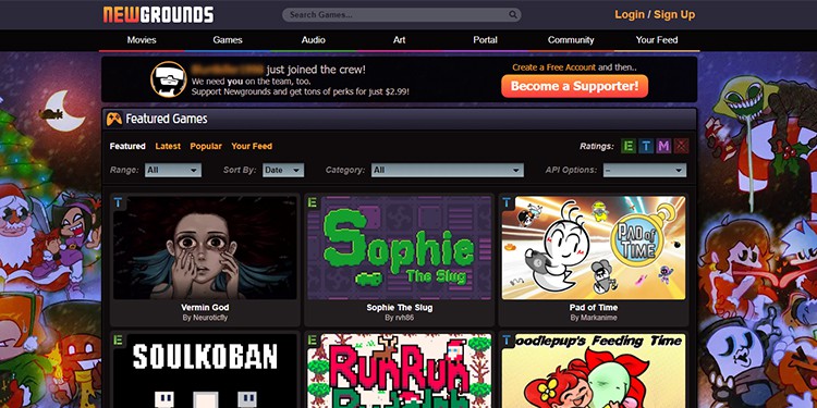 Best 20 Websites to Cure Boredom 3 NewGrounds