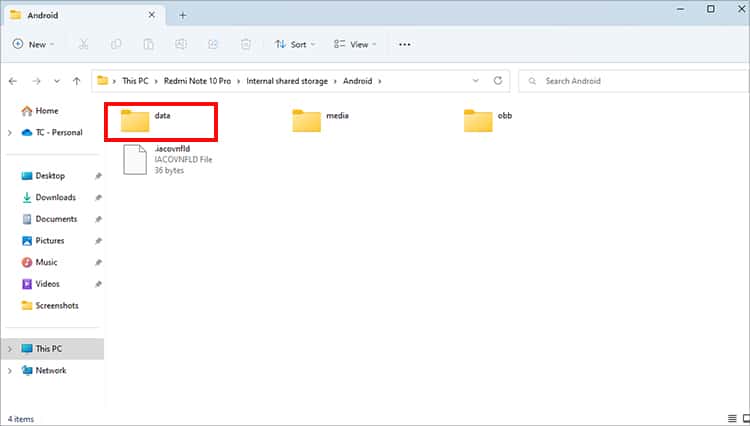 Open-Android-folder-Data