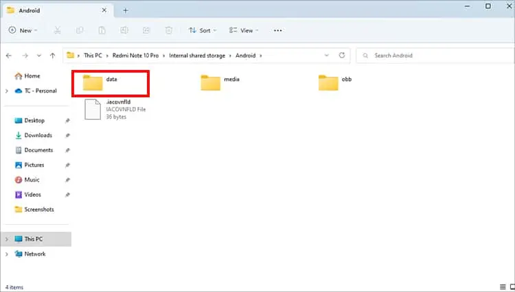 Open-Android-folder-Data