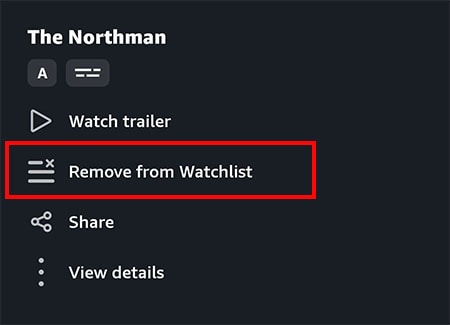 Pick Remove from watchlist
