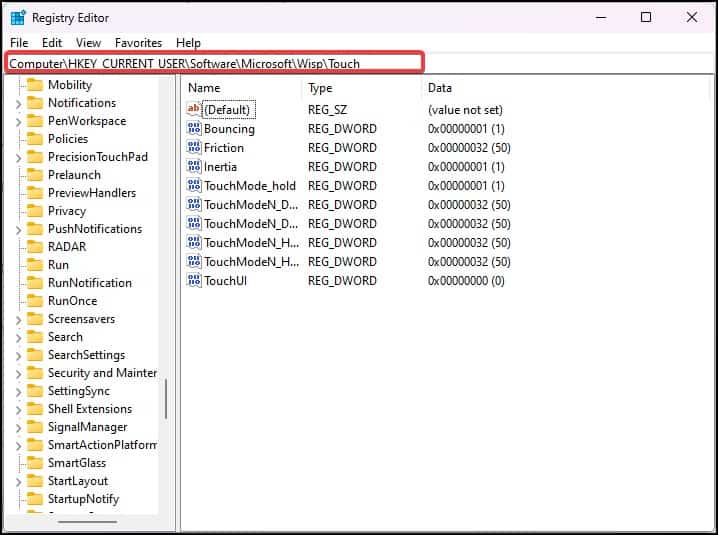 Registry location