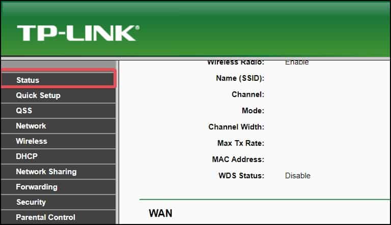 Router dashboard