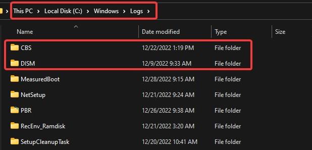 SFC And DISM log files