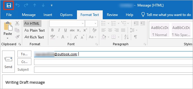 Save-the-draft-message