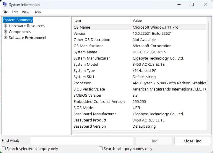 System information
