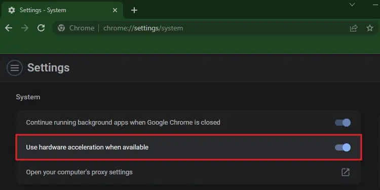 How to Fix "Not Enough Memory to Open This Page" on Google Chrome 26 Toggle-button-on-Use-hardware-acceleration-when-available-to-disable.