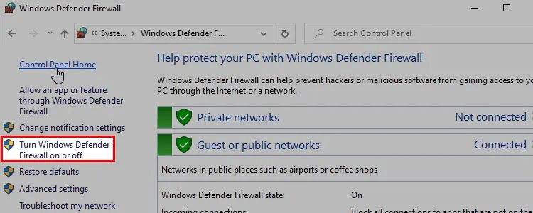 7 Ways to Fix PR_CONNECT_RESET_ERROR on Mozilla Firefox 23 Turn-Windows-Defender-Firewall-on-or-off