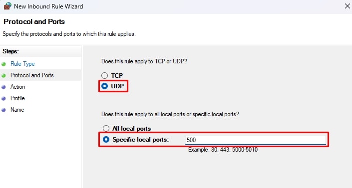 UDP 500 port