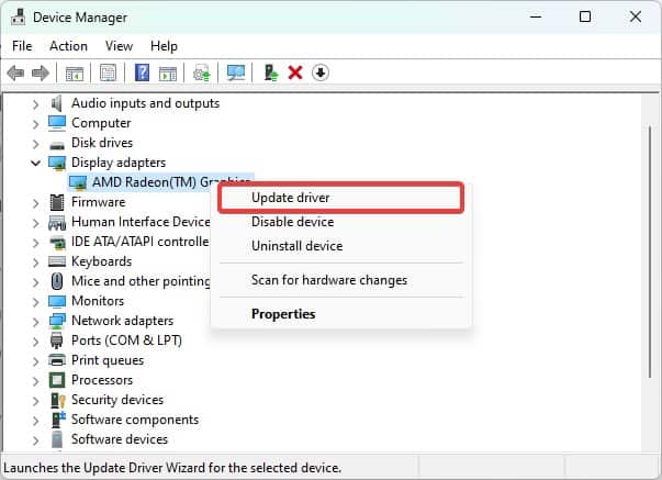 Update display driver