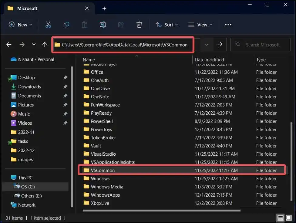 Fix: Visual Studio Object Reference Not Set to An Instance of An Object 14 VS-common-folder
