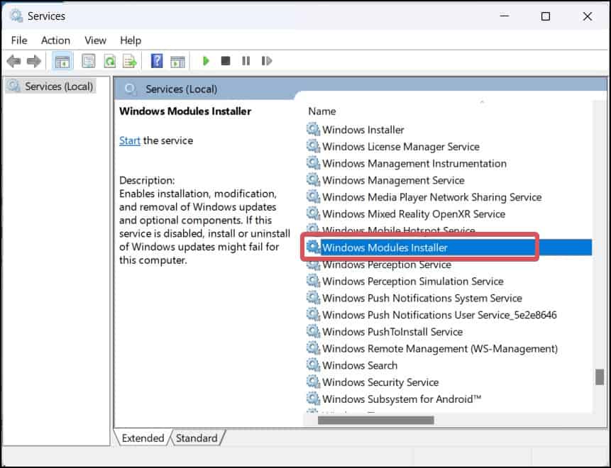 Windows Module Installer