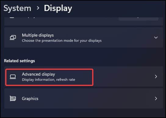 advanced display settings
