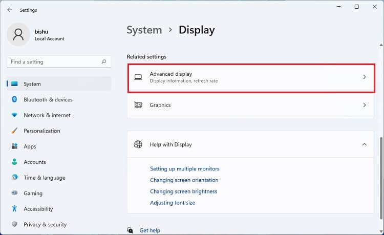 advanced display