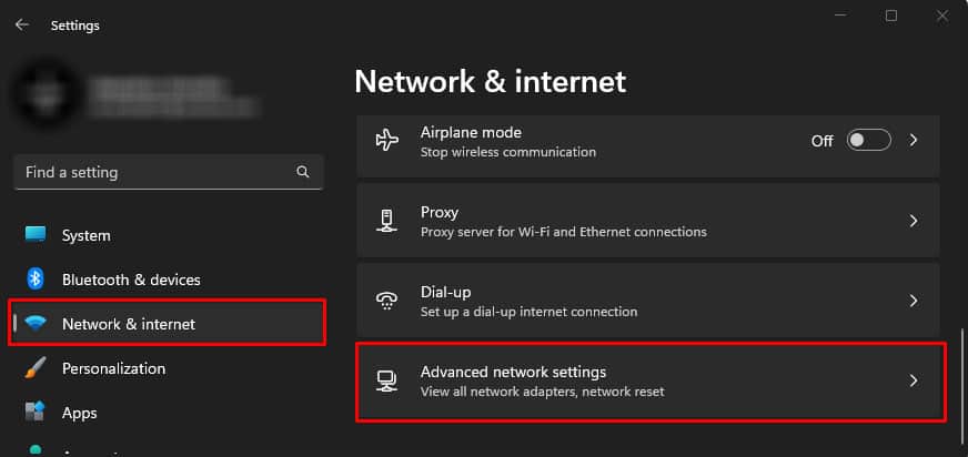 advanced network settings dns probe error