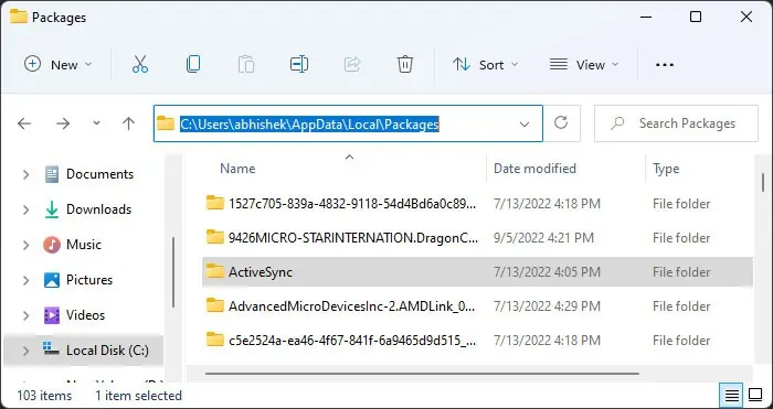 How to Fix The Specified Network Name is No Longer Available 13 appdata-local-packages