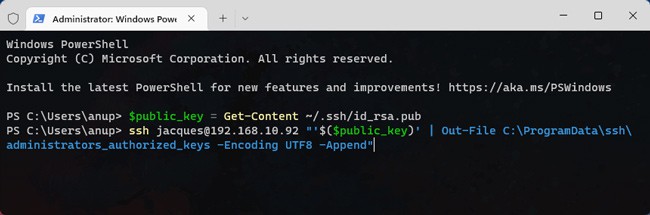 append-ssh-client-public-key-to-server