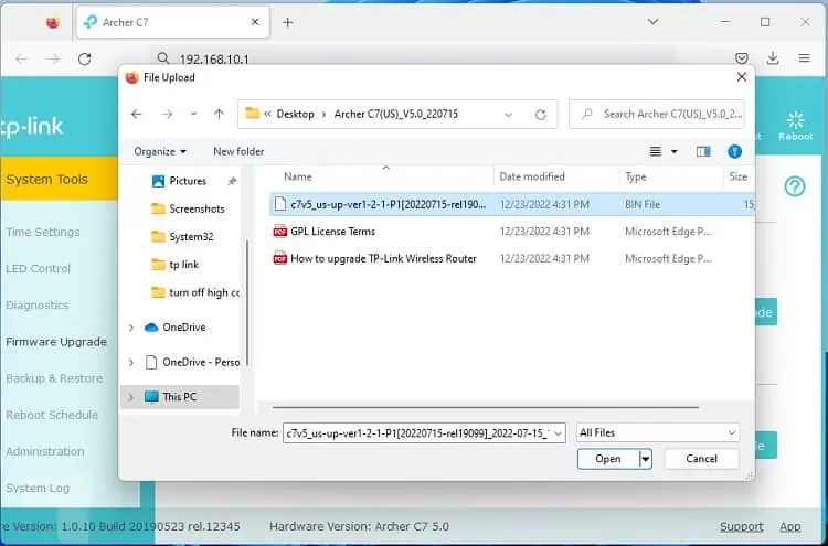 How to Update Router Firmware on TP-Link (2 Possible Ways) 16 bin-file-upload
