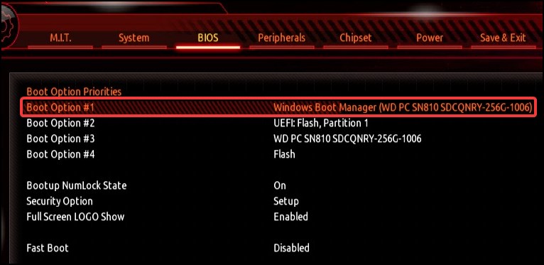 boot option usb