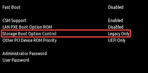 boot option