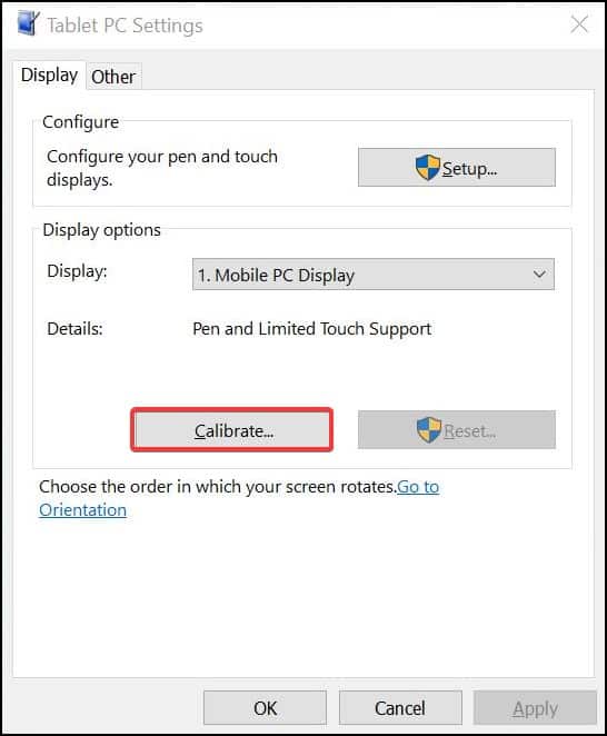 calibrate touch