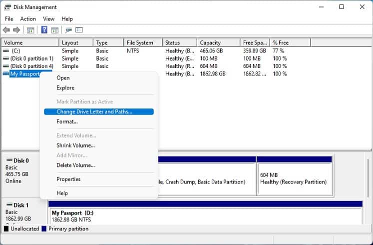 change drive letter and paths