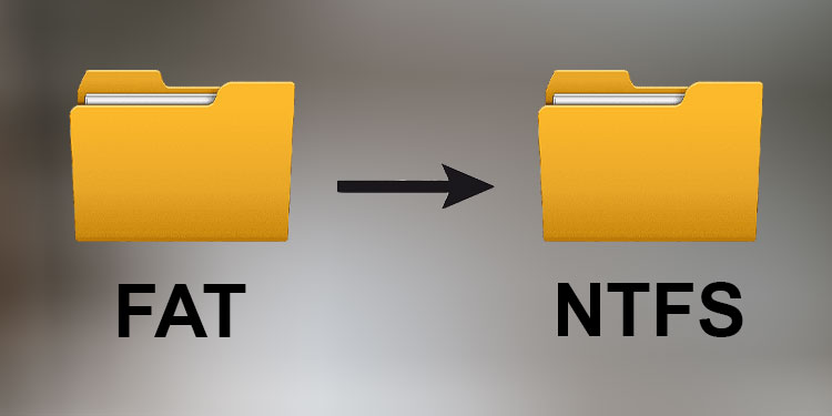 change file system fat to ntfs