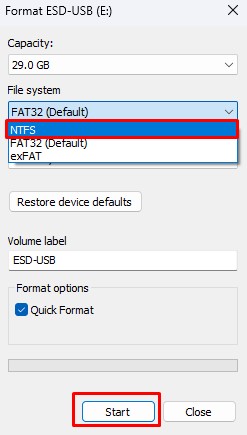 change file system file too large for destination file system