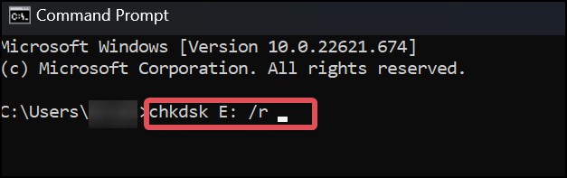 chkdsk r command