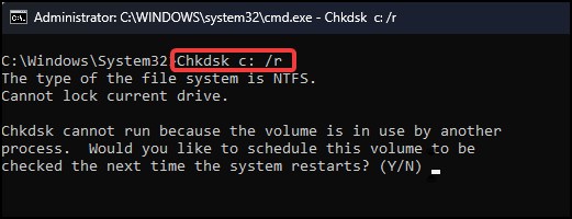 chkdsk scans
