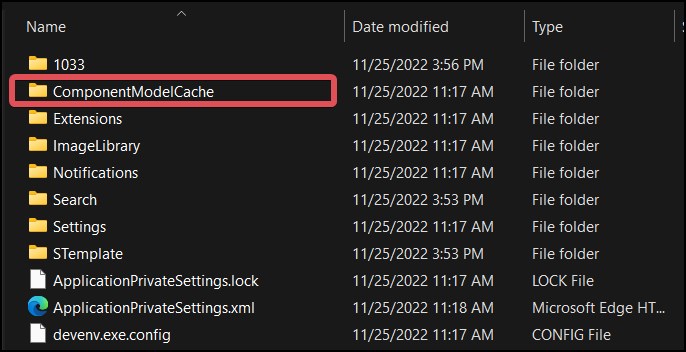 component model cache