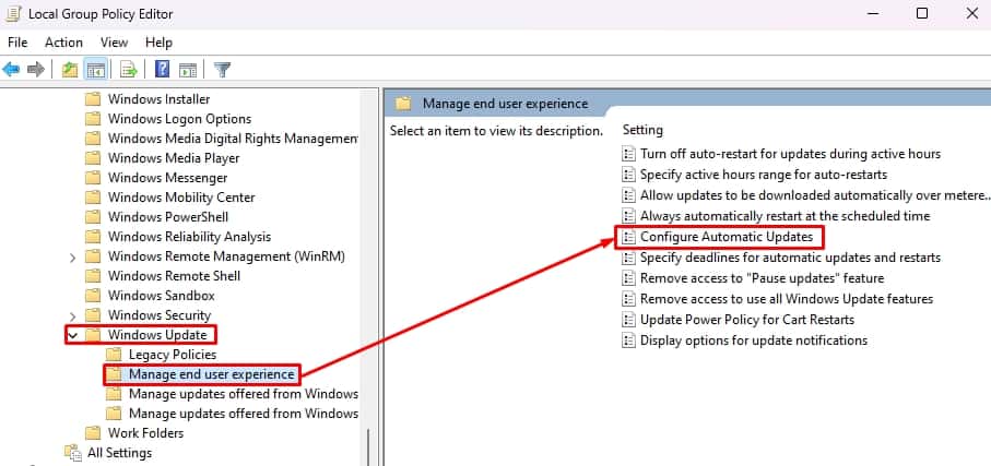 configure automatic updates
