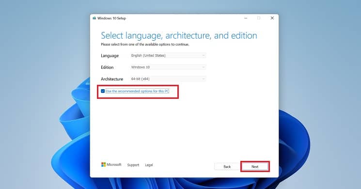 confirm langauge settings