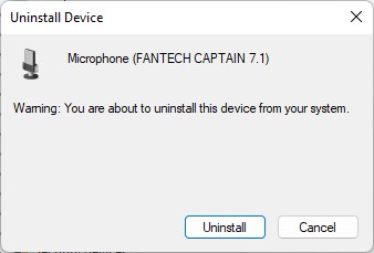 confirm microphone uninstall