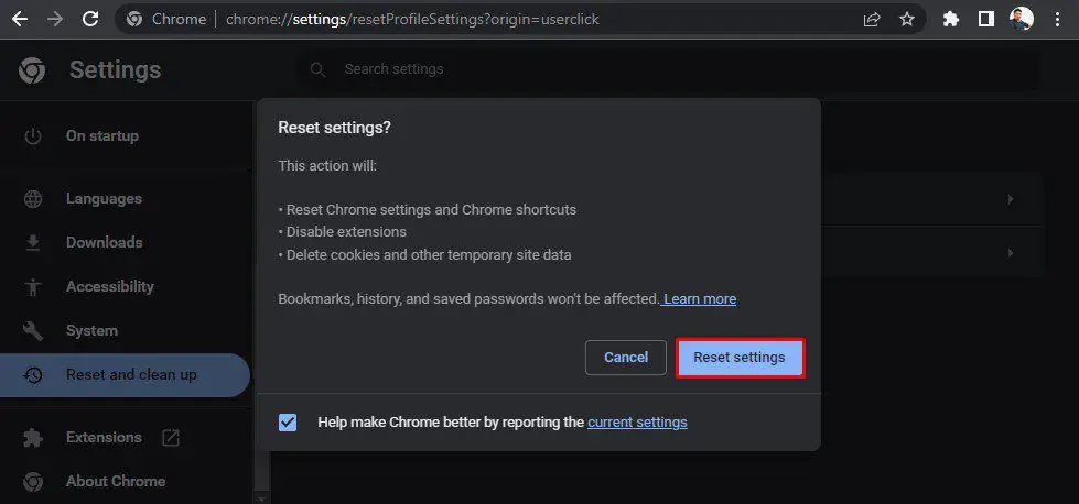 12 Ways to Make Your Google Chrome Faster 22 confirm-reset-settings