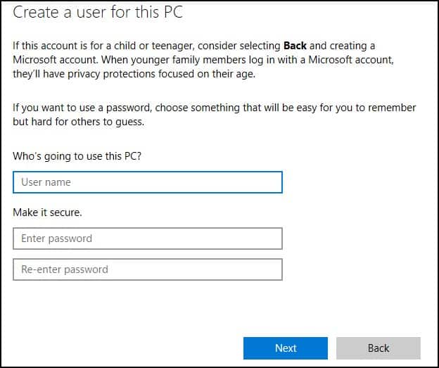 create user