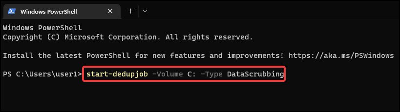 data scrubbing command