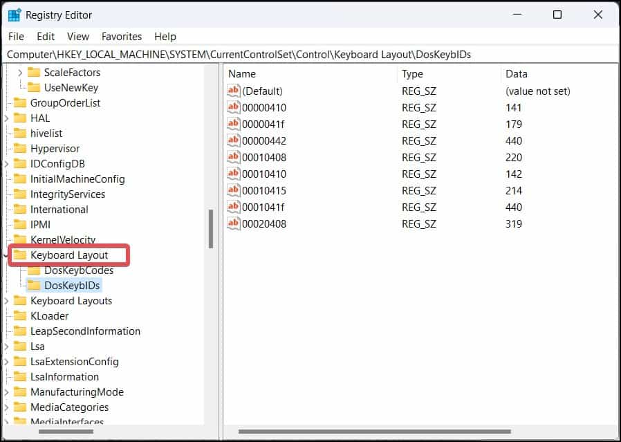 delete key map registry