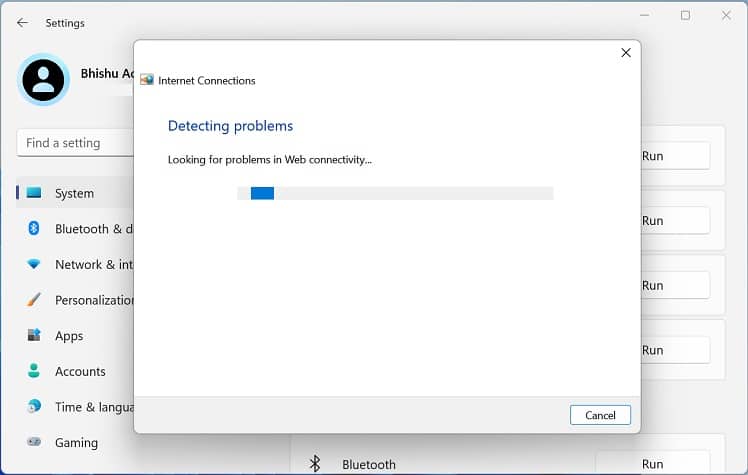 detecting problems in internet connections